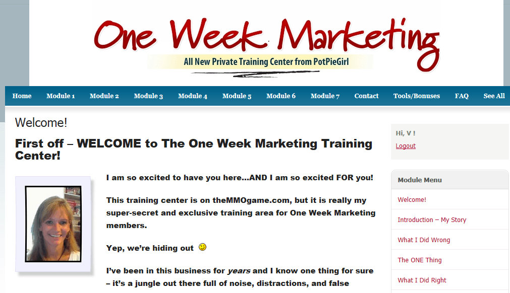 one week marketing inside