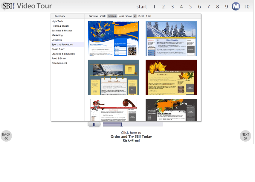 site build it templates screenshot