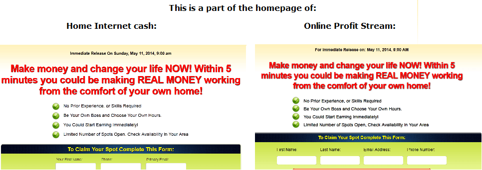 home internet cash homepage