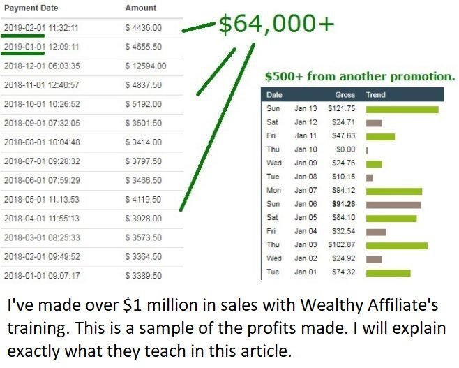 wealthy affiliate training income stats