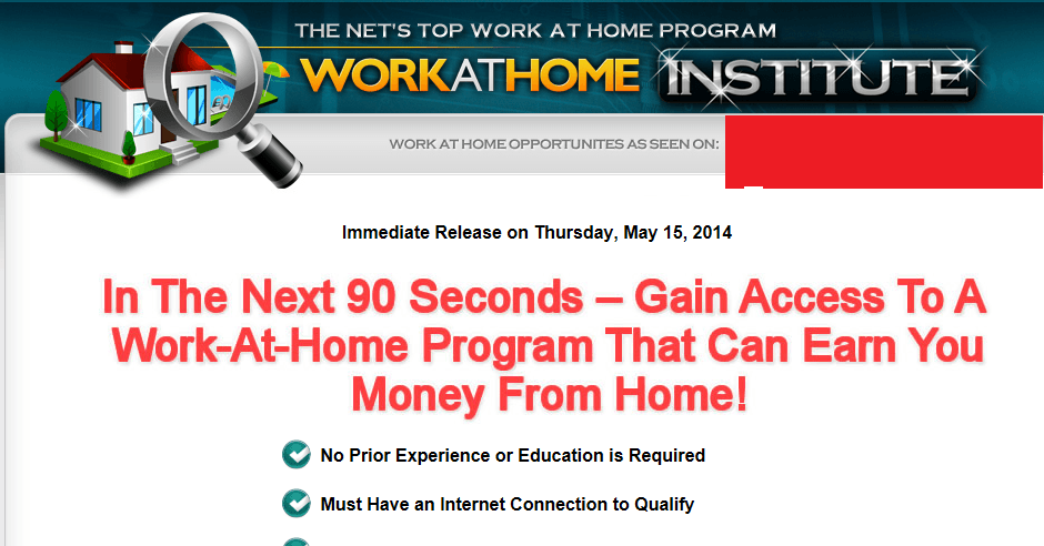 work at home institute scam