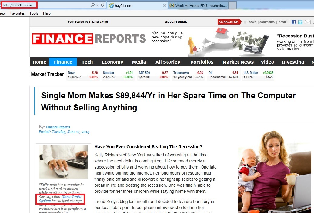 fake special report work at home website example
