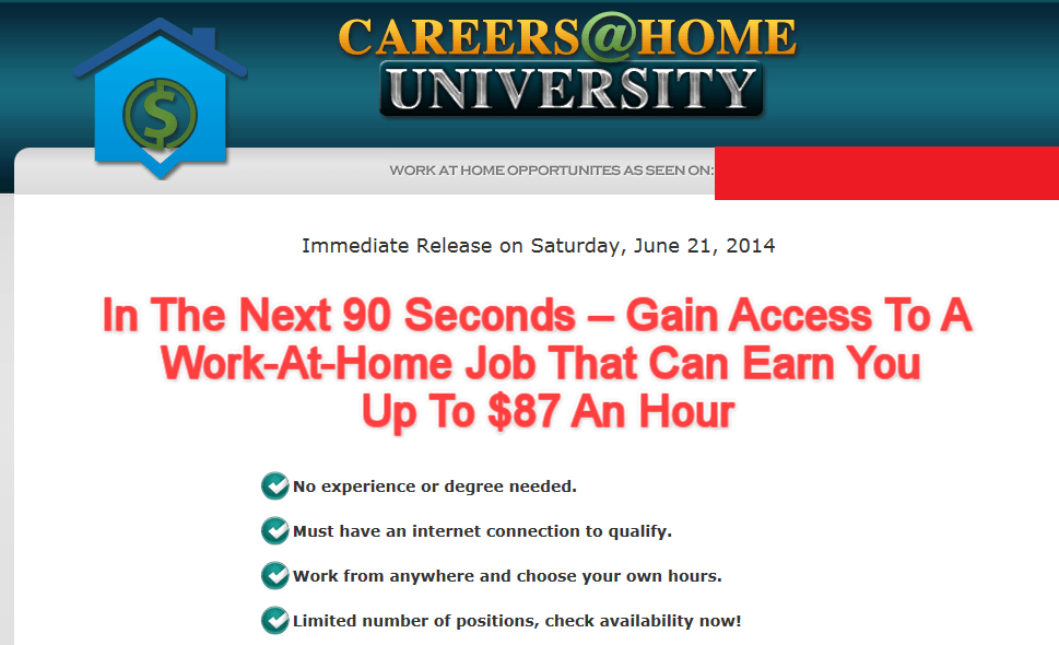 careers at home university review