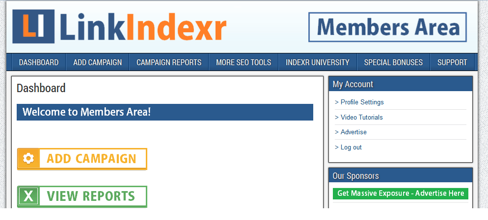link indexr members area