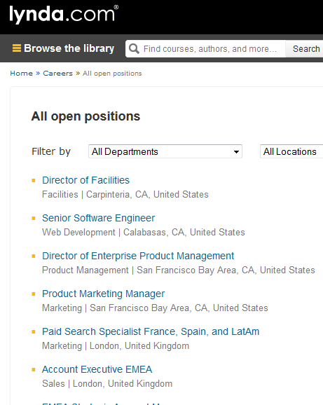 lynda.com job opportunities