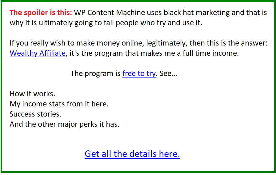 wp content machine alternative