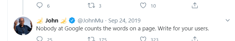 john mu twitter screenshot of word count