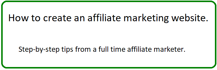 how to make an affiliate marketing website