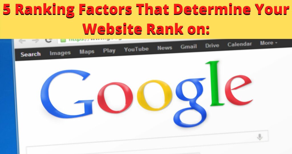 top 5 google ranking factors