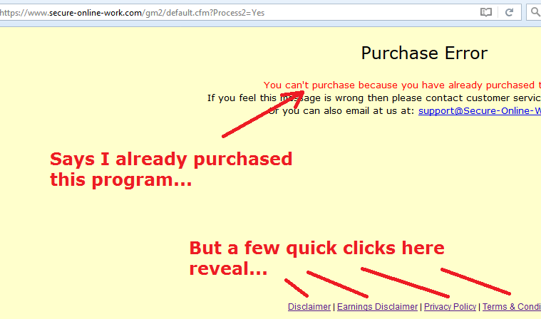 secure online work purchase attempt