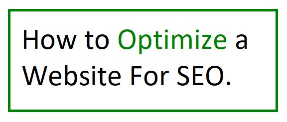 how to optimize a website for seo
