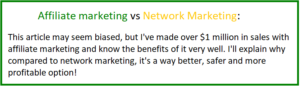 affiliate marketing vs network marketing
