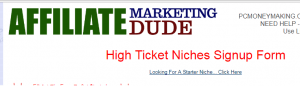 affiliate marketing dude review screenshot