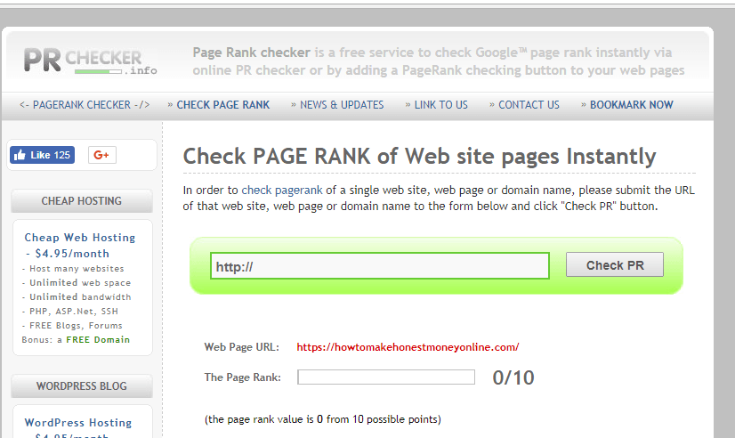 page rank checker