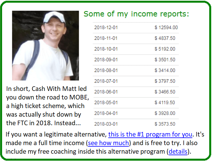 cash with matt alternative program