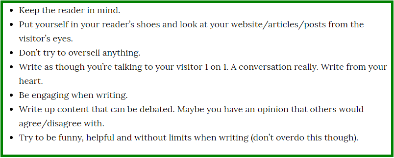 how to write high quality content on a website