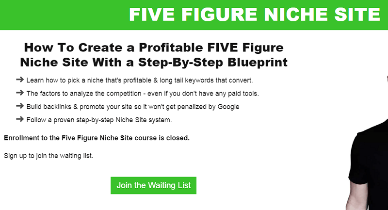 five figure niche site screenshot