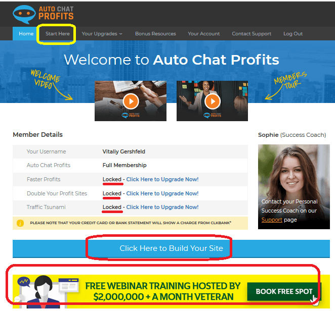 auto chat profits members area