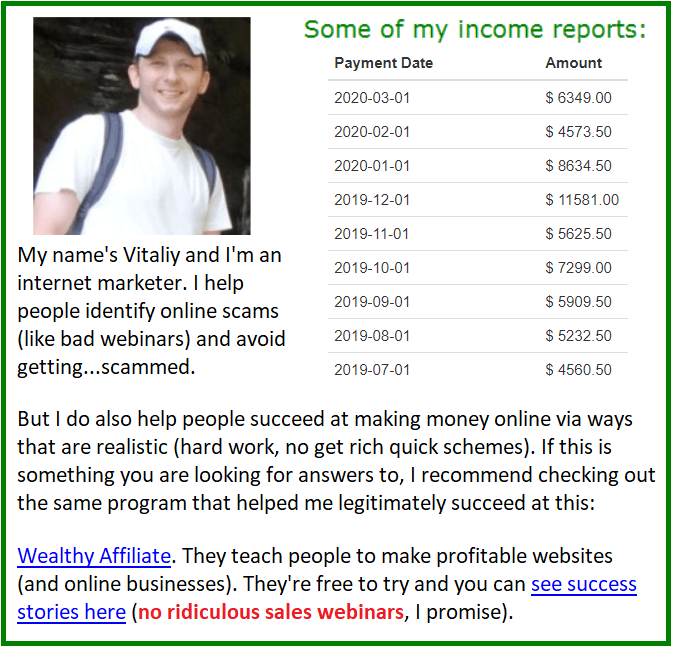 webinar scam alternative