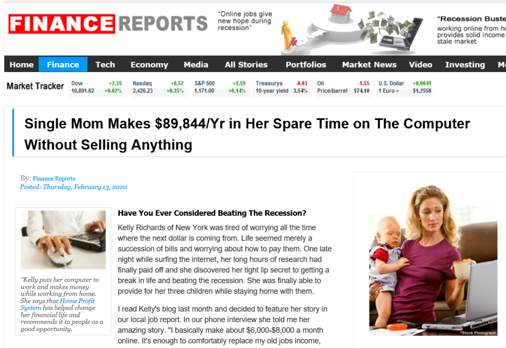 work at home special report scam