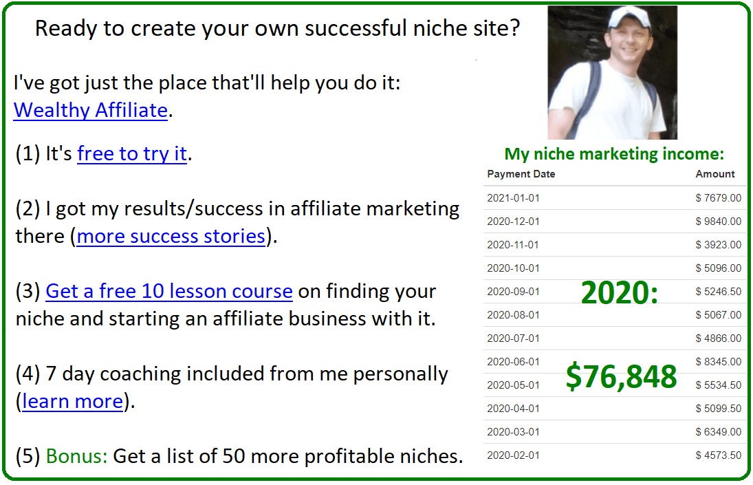 affiliate niche list 2